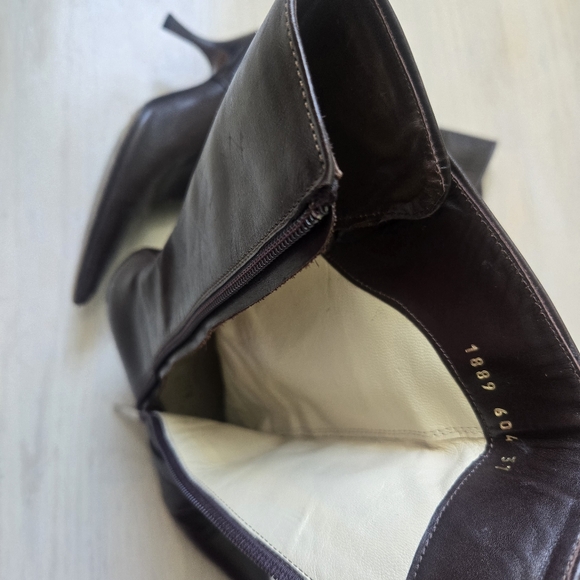 Michel Perry genuine leather mid calf boots - Picture 3 of 5
